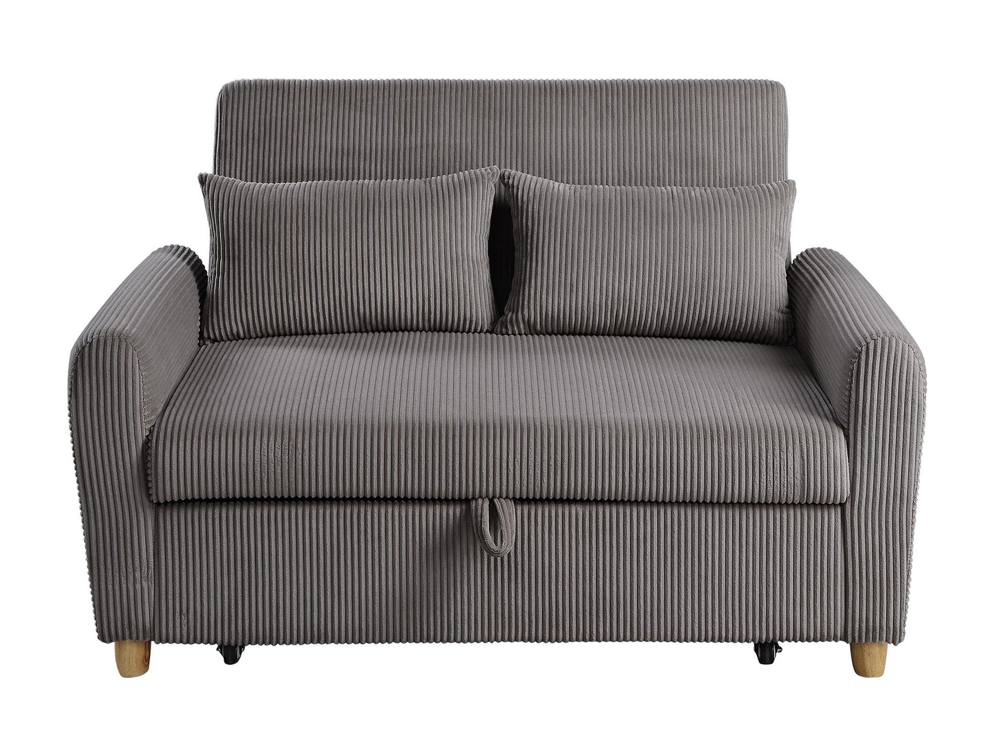 Justine Convertible Sleeper Loveseat - Brown