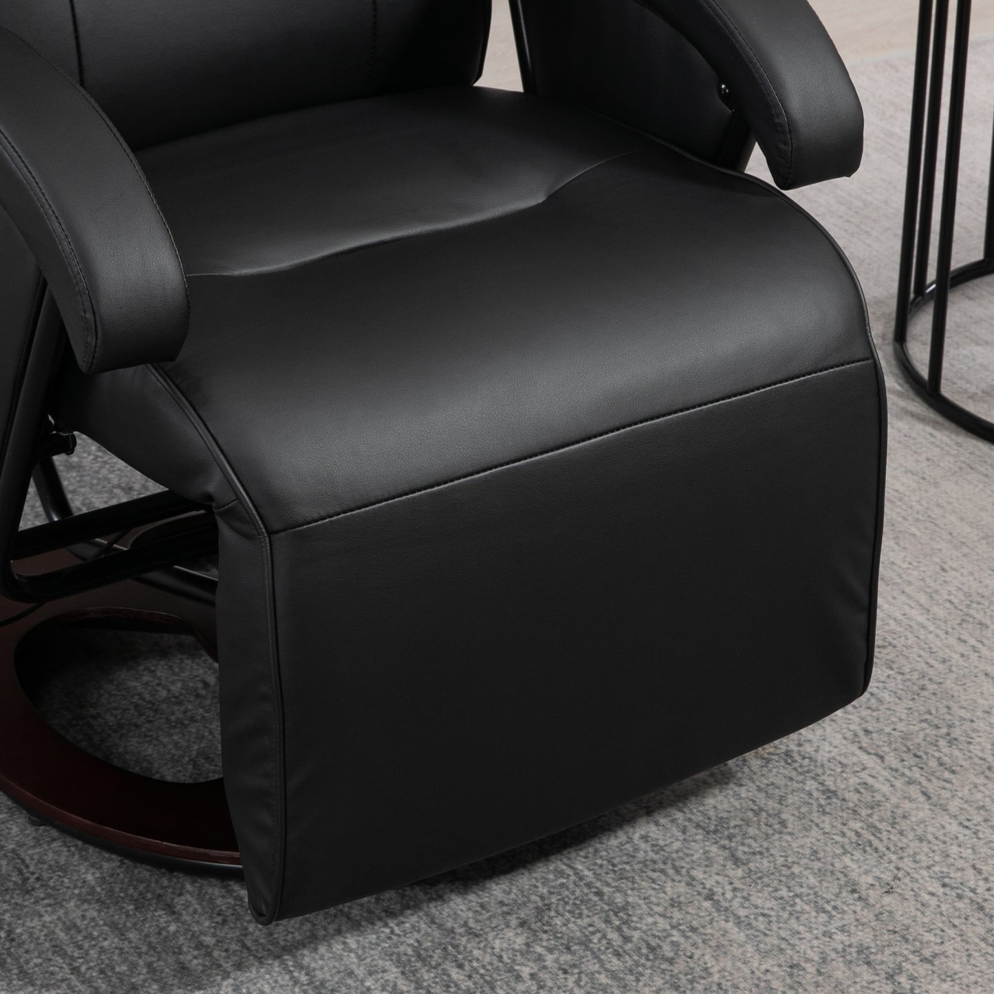 Alexia PU Recliner with Footrest - Black