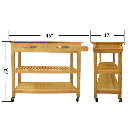 Vintage Kitchen Island & Kitchen Cart  - Natural