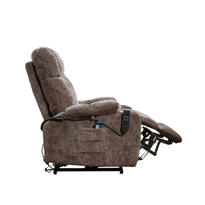 Alpha Power Lift Recliner Chair with Heat and Massage - Brown