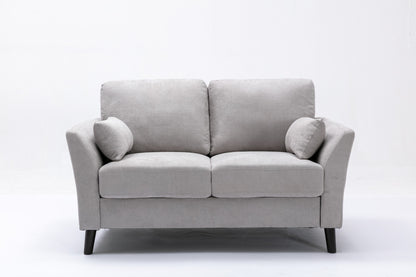 Damian Fabric Loveseat - Light Gray