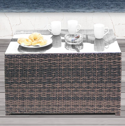 Santika Outdoor Wicker Coffee Table - Brown