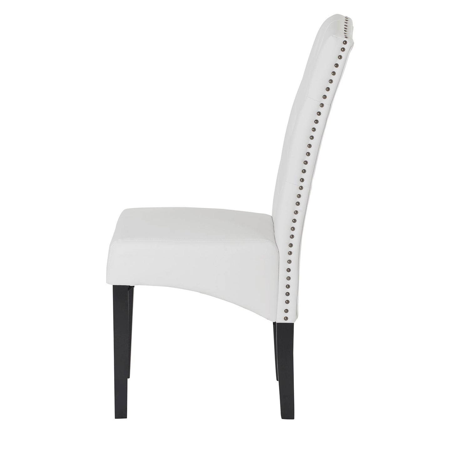 Tulay Dining PU Chair with Solid Wood Leg - White