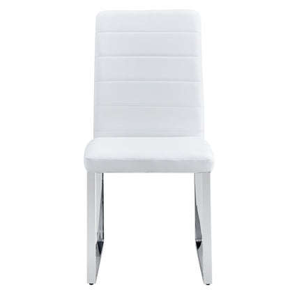 Lynn Dining Chairs with Stainless Leg (Set of 4) - White