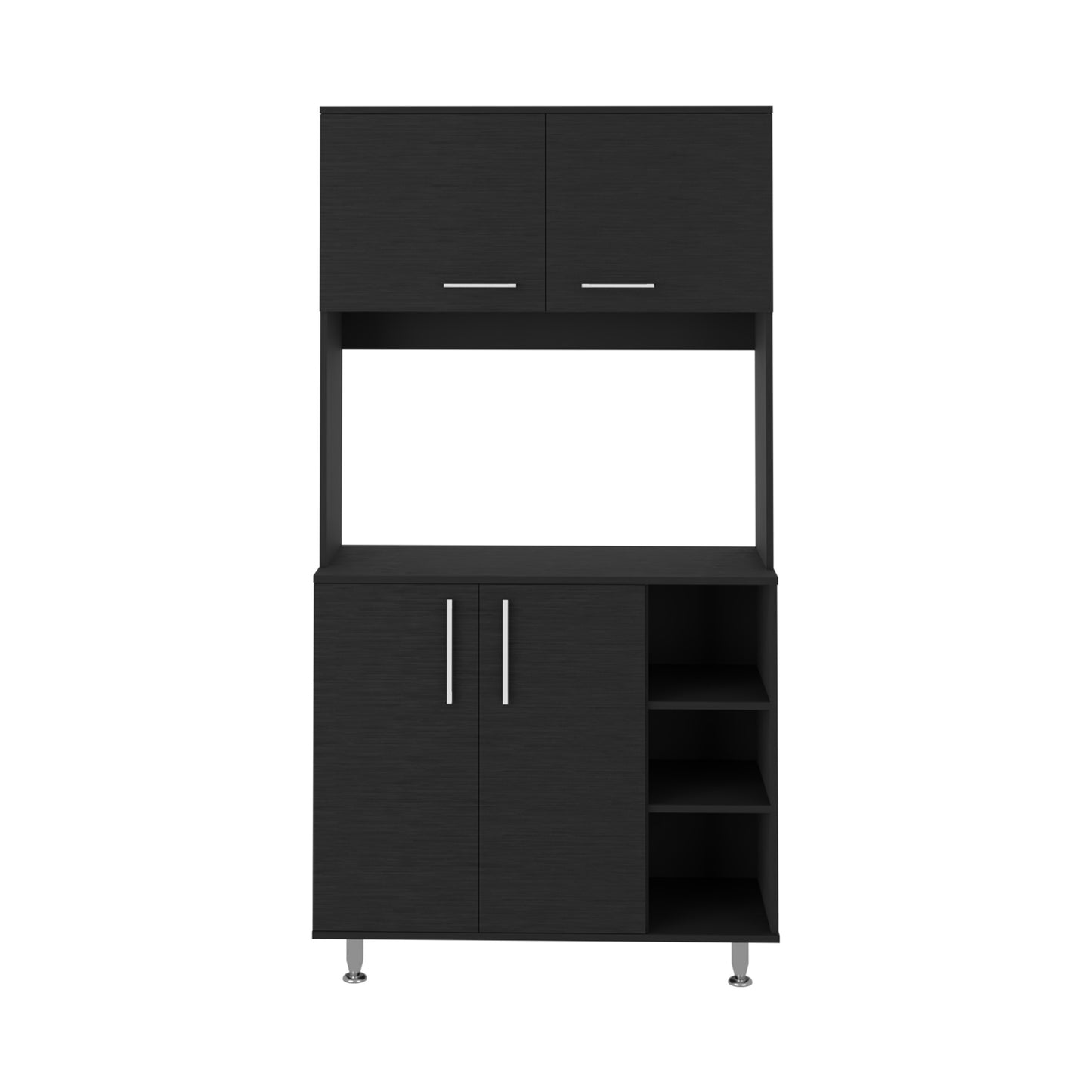 Alva Double Door Kitchen Cabinet - Black