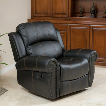 Ventura PU Glider Recliner Chair - Black