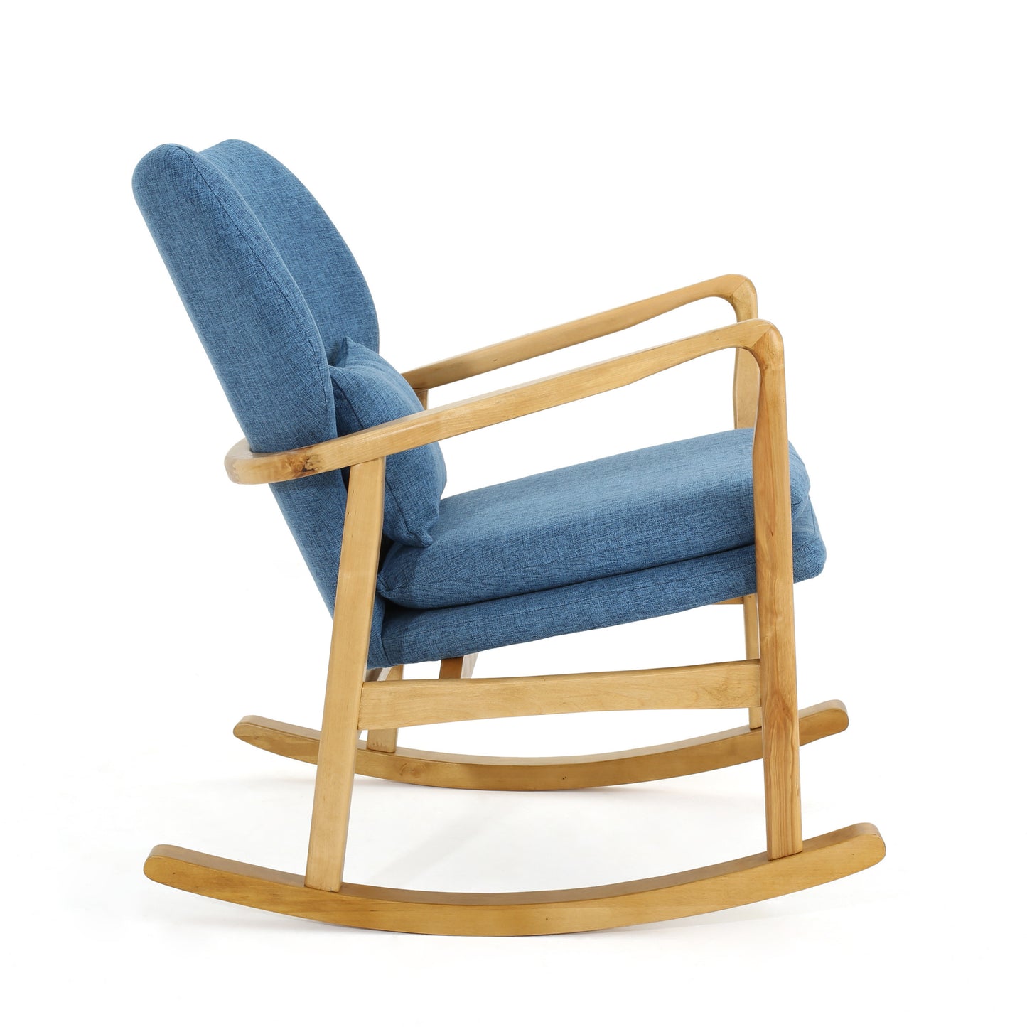 Arias Elegant Solid Wood Rocking Chair - Blue