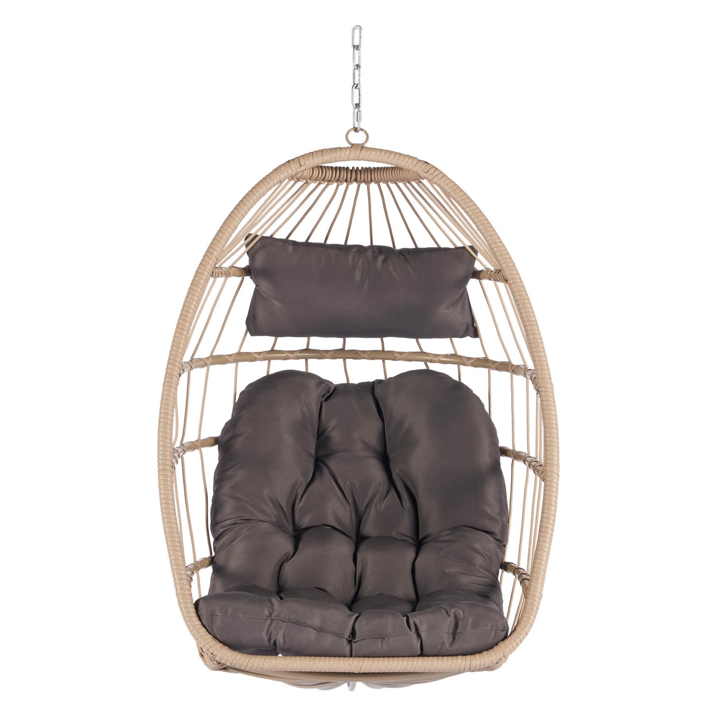 Bahamas Outdoor Rattan Egg Swing Chair - Dark Gray