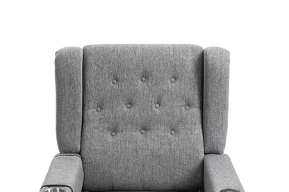 Cole Arm Pushing Fabric Recliner  - Dark Gray