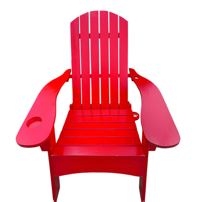 Surno Outdoor Wood Adirondack Chair with Umbrellaan hole - Red