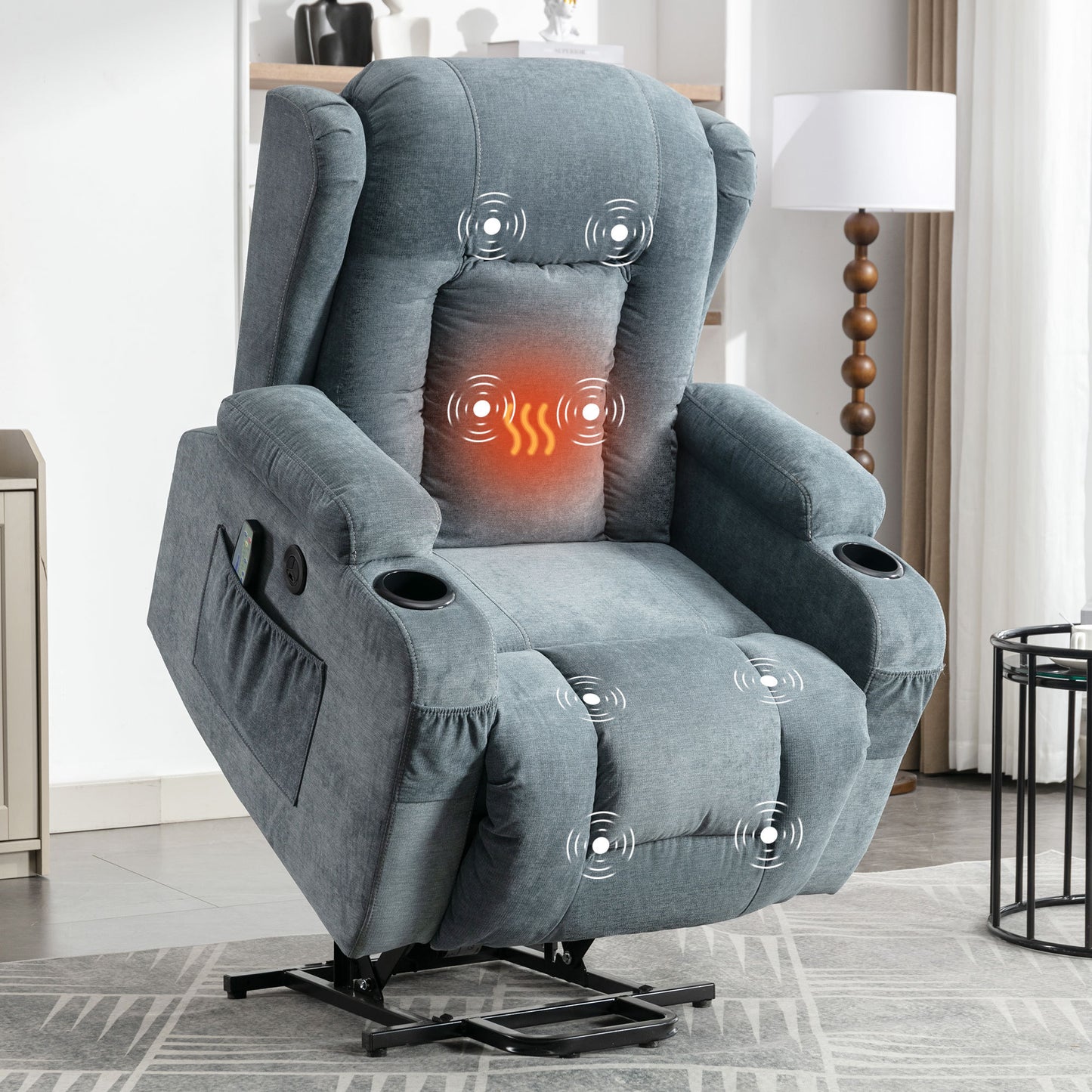 Bonilla Power Lift Recliner Chair - Blue