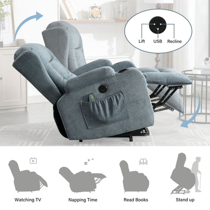 Bonilla Power Lift Recliner Chair - Blue