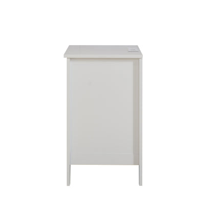 Florence Nightstand with Charging Station - White