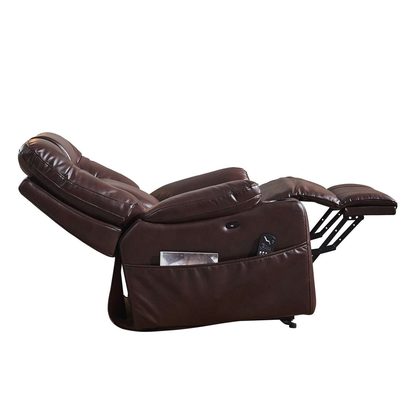 Cove Large size Electric Power Lift Recliner Chair with Massage and Heat - Brown