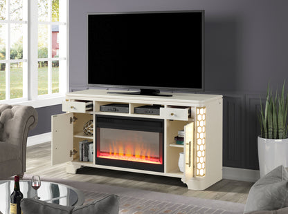 Jasmine TV Stand With Electric Fireplace - Beige