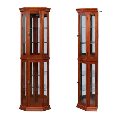 Larson Corner Curio Cabinet - Walnut