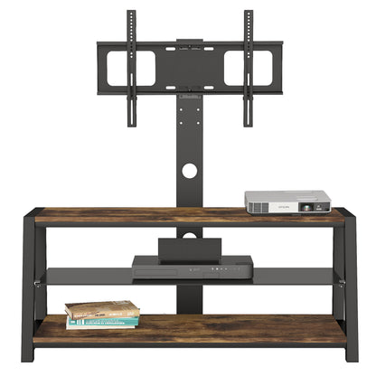 Up TV Stand Tempered Glass Height Adjustable - Black