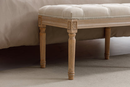 Webster Upholstered Tufted Bench - Beige