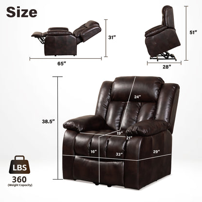 Trio Power Recliners Sofa - Red Brown