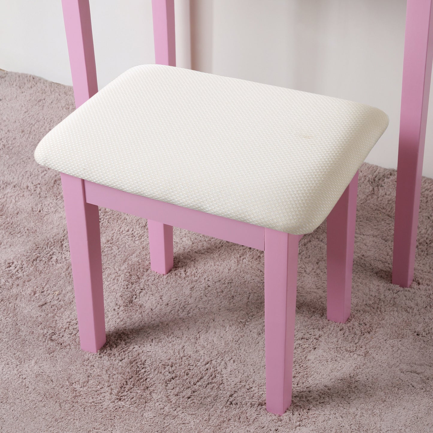 Moniya Makeup Vanity Table and Stool Set - Pink