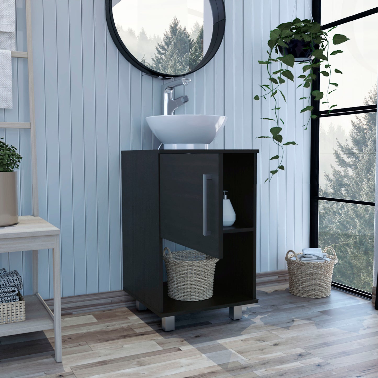 Charm 1-Shelf Single Bathroom Vanity - Black