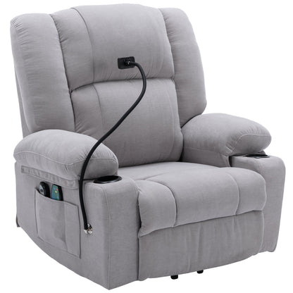 Dawson Power Lift Recliner with Massage - Gray