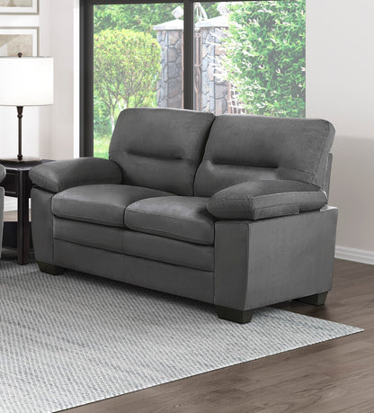 Jaxon Modern Sleek Design Fabric Loveseat - Dark Gray