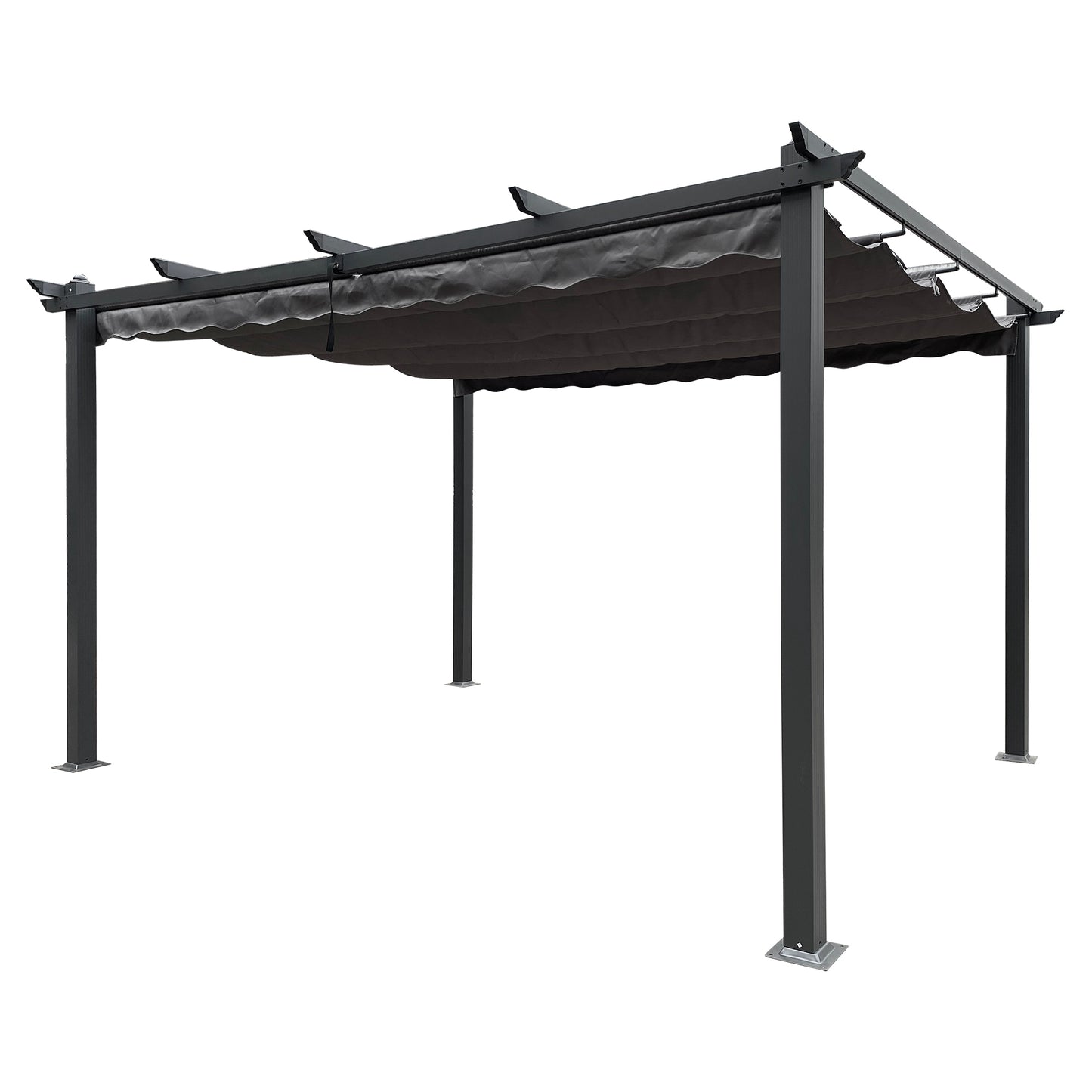 Oscar 13 x 10 ft Outdoor Retractable Pergola - Gray