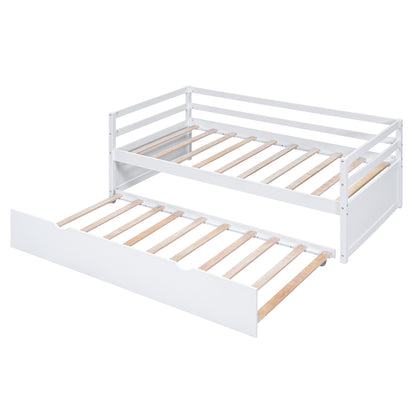 Zim Twin Size Daybed with Twin Size Trundle - White