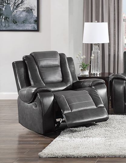 Avalos Luxury  Two-Tone Chair Glider Reclining - Gray