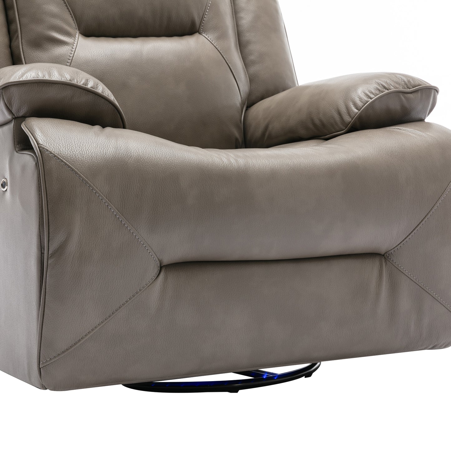 Meyer 360° Swivel and Rocking Manual Recliner Chair with a LED - Gray