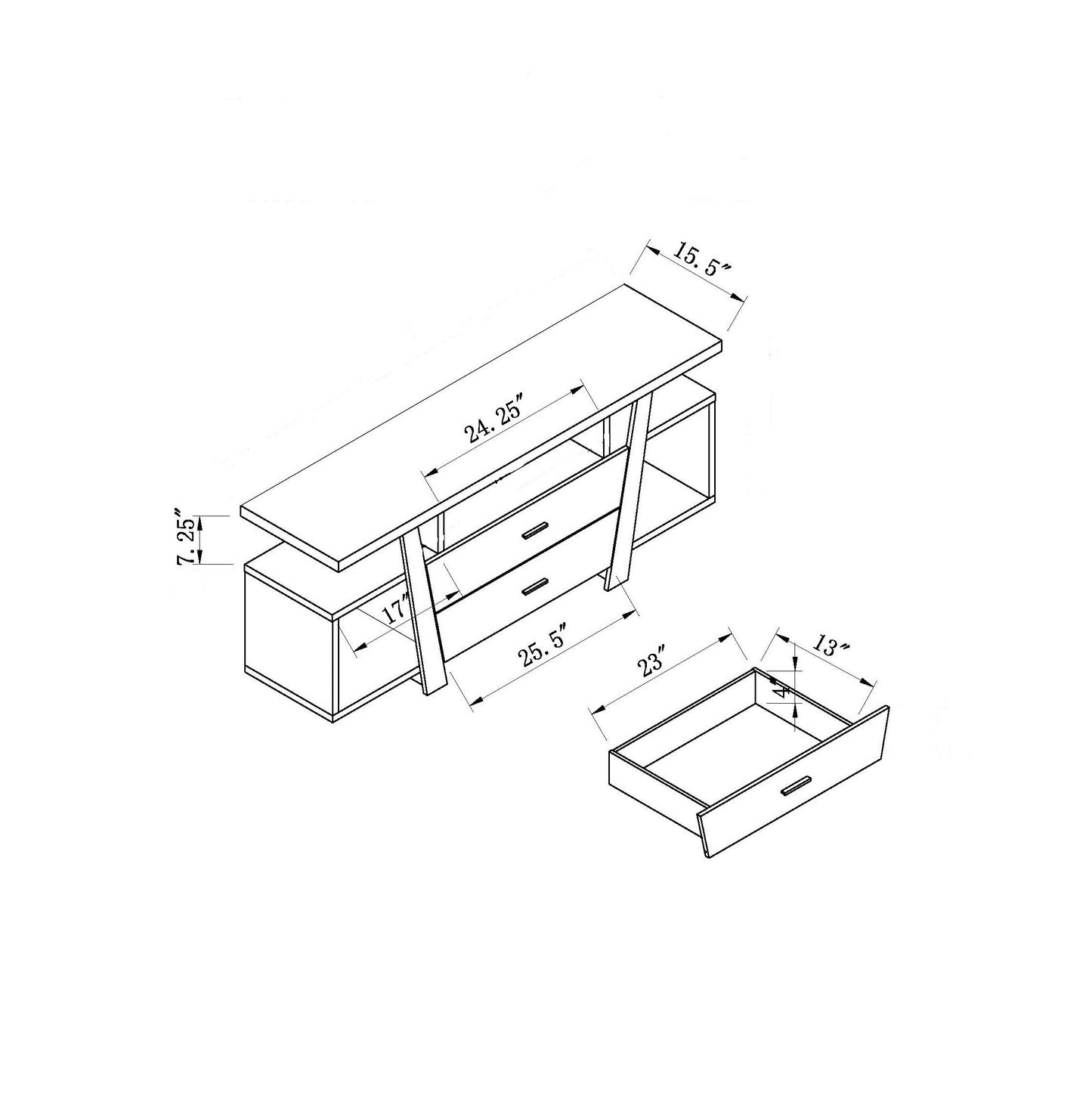 Nat TV Stand - Dark Taupe