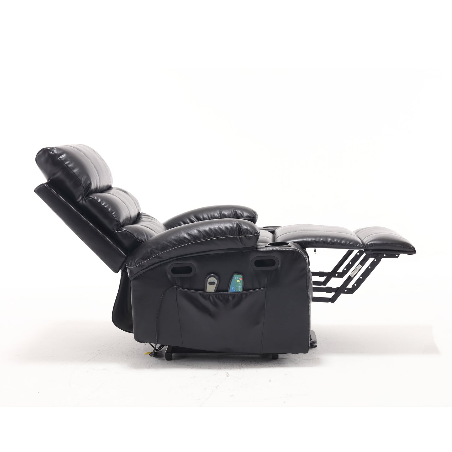 Elias Large Power Lift Recliner Chair with Massage - Black