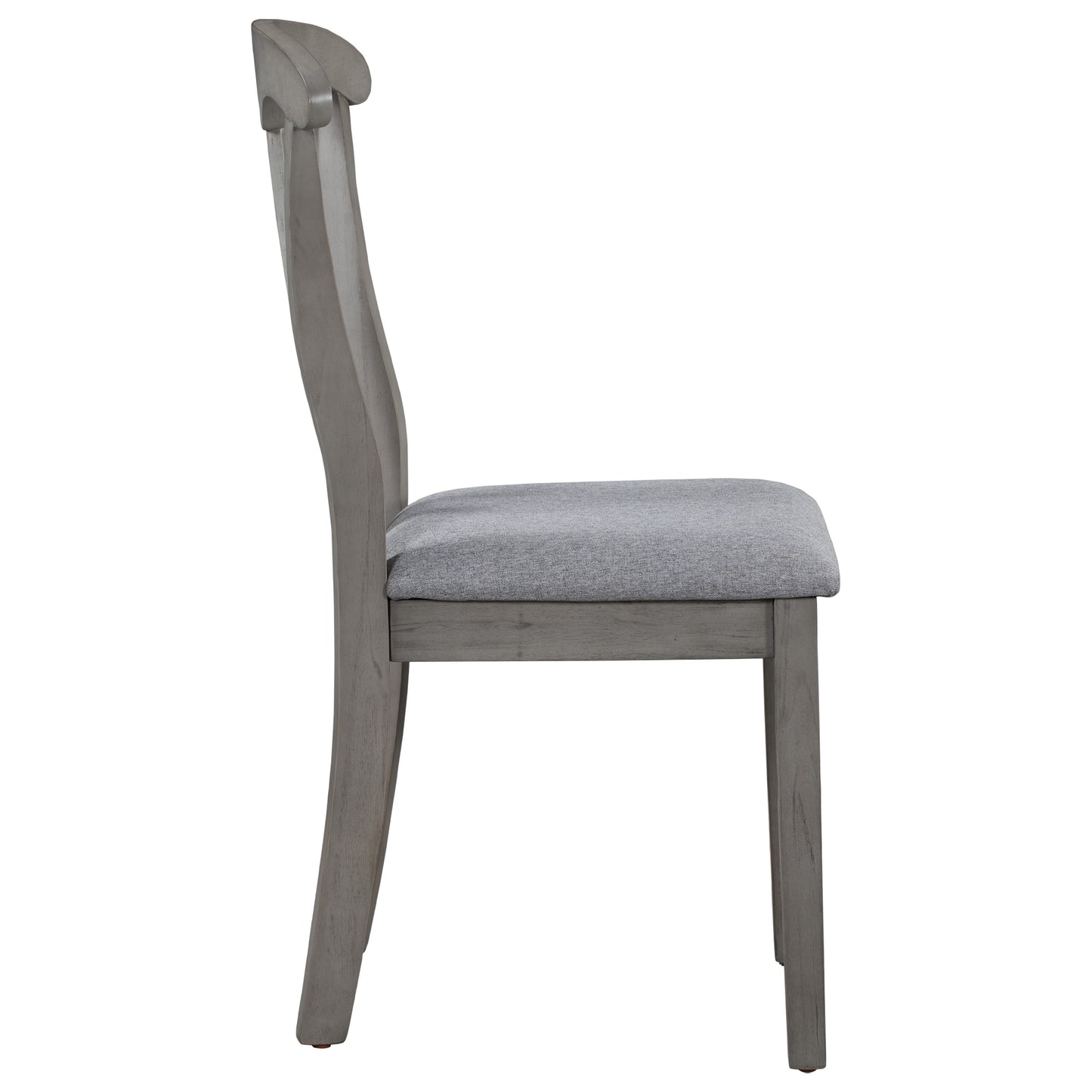 Titus Rustic Wood Padded Dining Chairs (Set of 4) - Gray