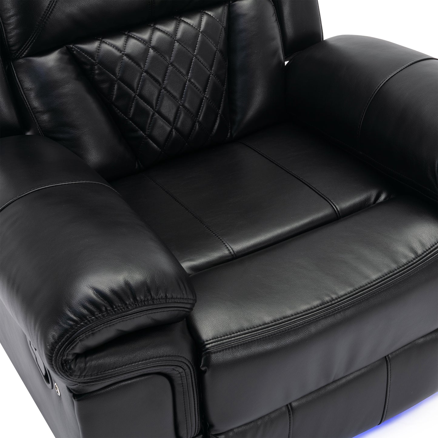 Milo Manual Recliner Chair with LED Light Strip - Black