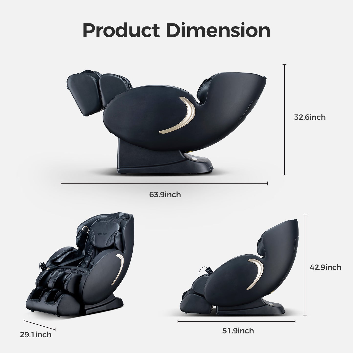 Axel 3D Full Body Zero Gravity Massage Recliner Chair with APP - Black