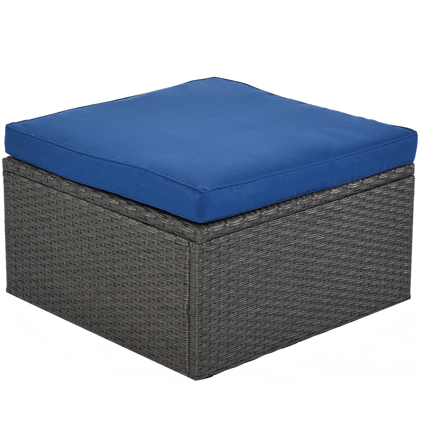 Getta Outdoor Patio Rectangle Daybed with Retractable Canopy - Blue