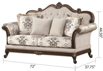 Gloria Tufted Loveseat - White