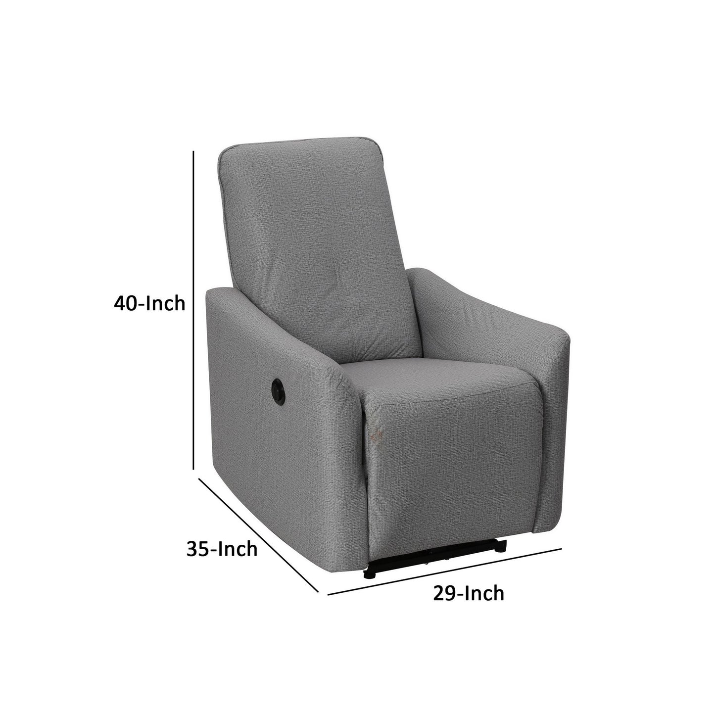 Sylvia 35 Inch Modern Power Recliner Chair - Gray