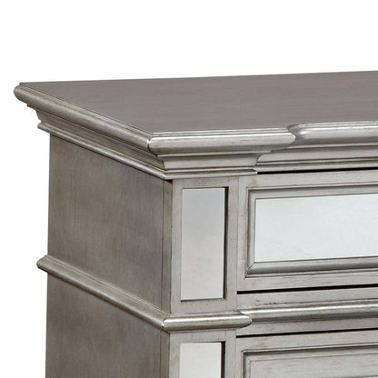 Moor Solid Wood Nightstand - Silver