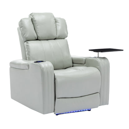 Xavier PU Leather Power Recliner - Gray