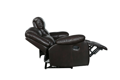 Noor Leather-Air Reclining Loveseat - Brown