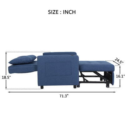 Sleeper Chair 3-in-1 Convertible - Navy Blue