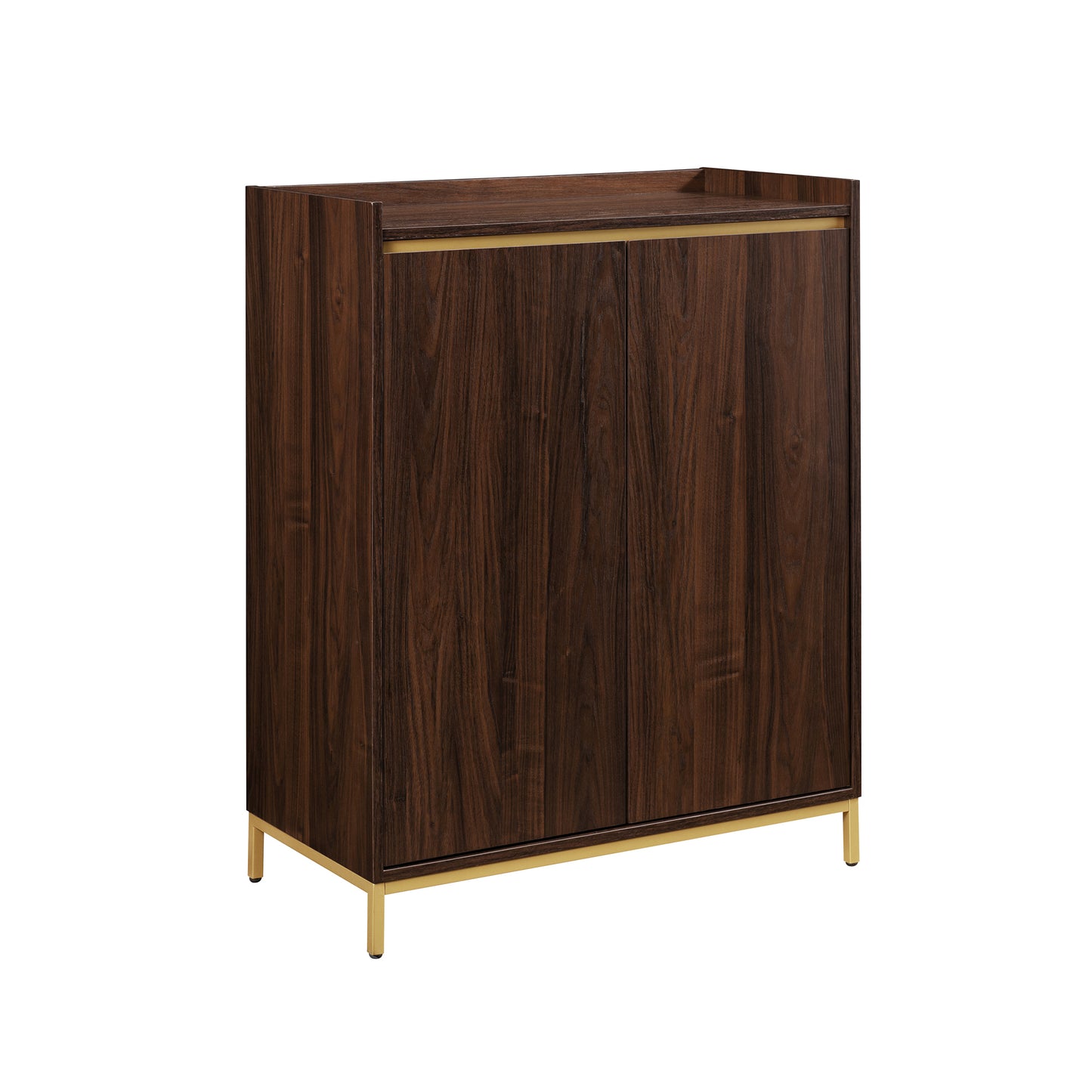 Ula Minimalist 2-Door Accent Cabinet - Dark Brown