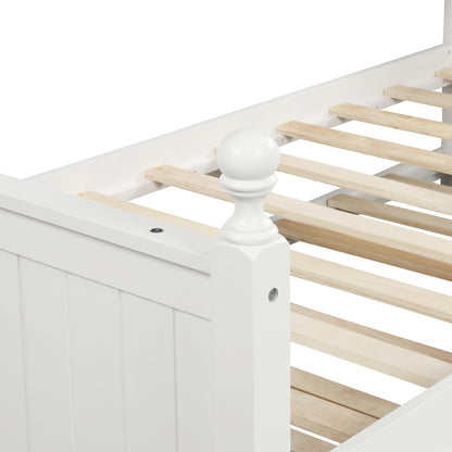 Ommy Twin Size Wooden Daybed with Twin Size Trundle - White