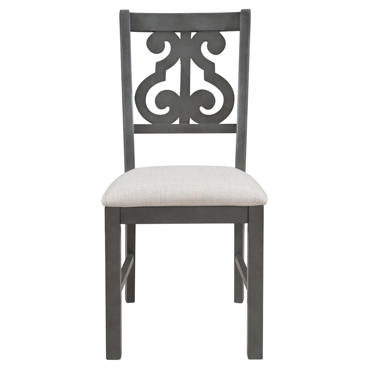 Tristan 5pc Dining Set Round Table 4x Side Chairs - Gray