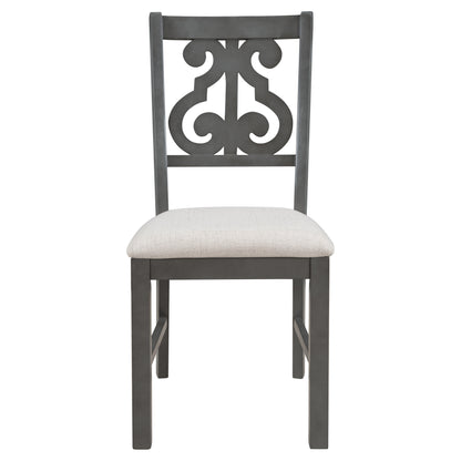 Tristan 5pc Dining Set Round Table 4x Side Chairs - Gray