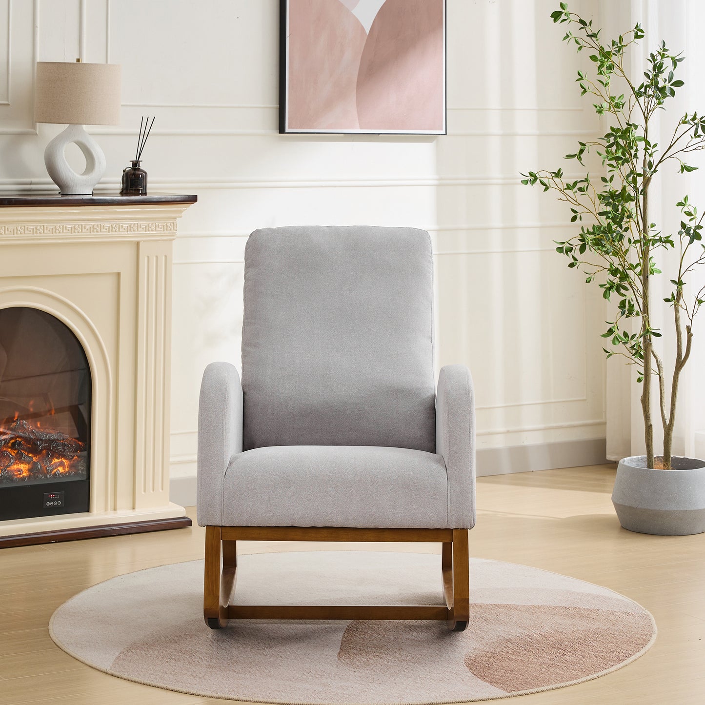 Lester Rocking Chair - Light Gray