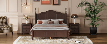 Quarto Full Size Wood Platform Bed Frame - Walnut