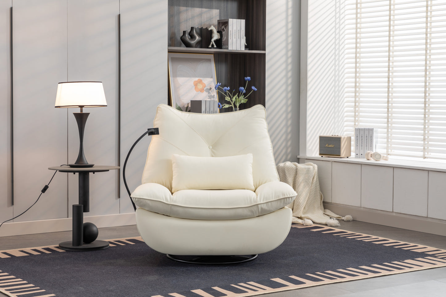 Bravo 270 Swivel Glider Recliner Chair - White